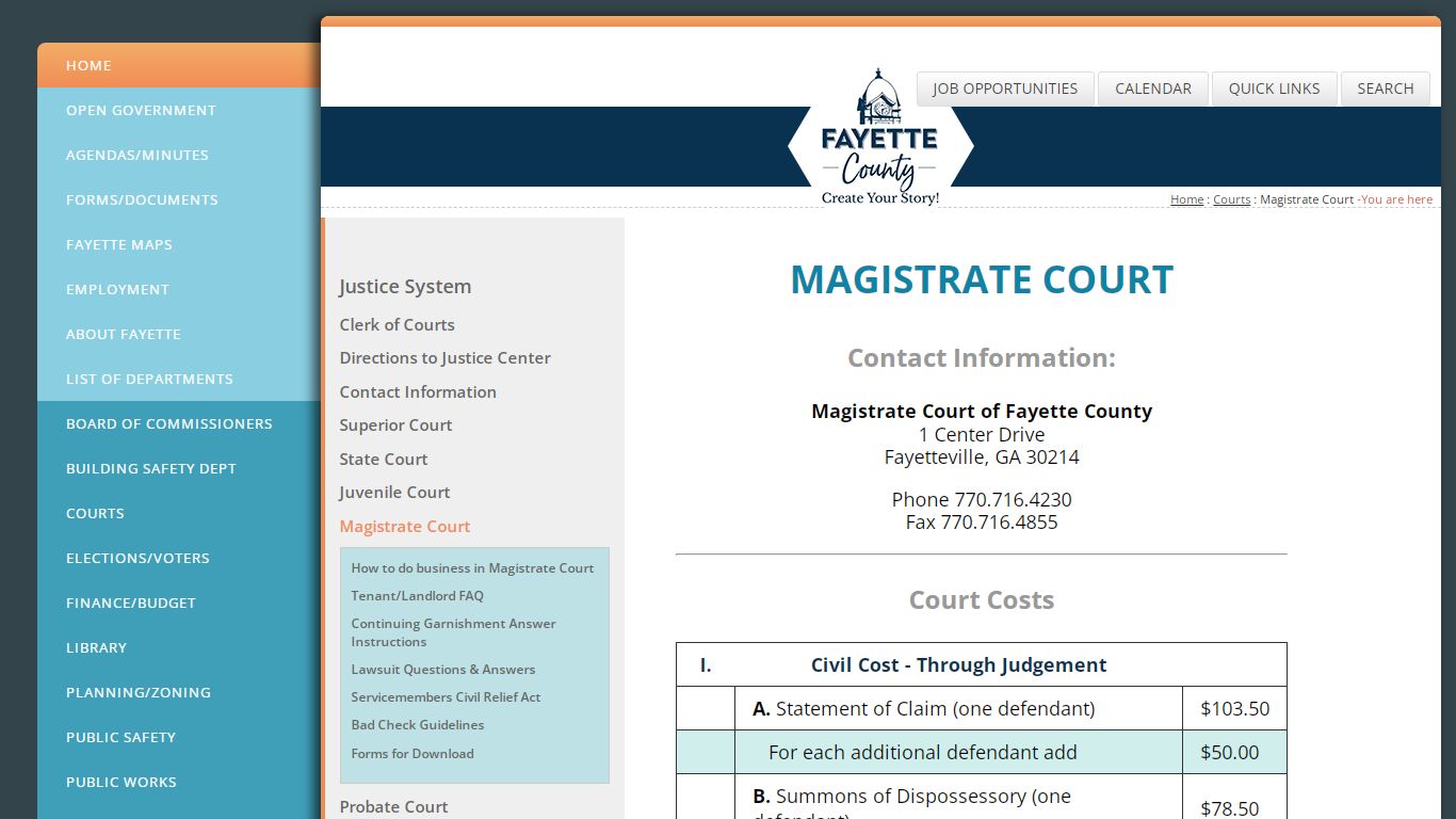 Magistrate Court: Official Website of Fayette County, Georgia